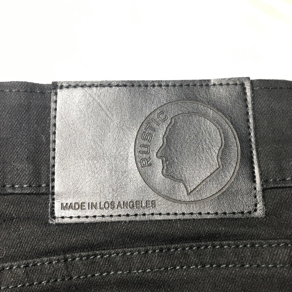 Rustic Dime Leopard Patch Black Taper Fit Jeans - Picture 5 of 6